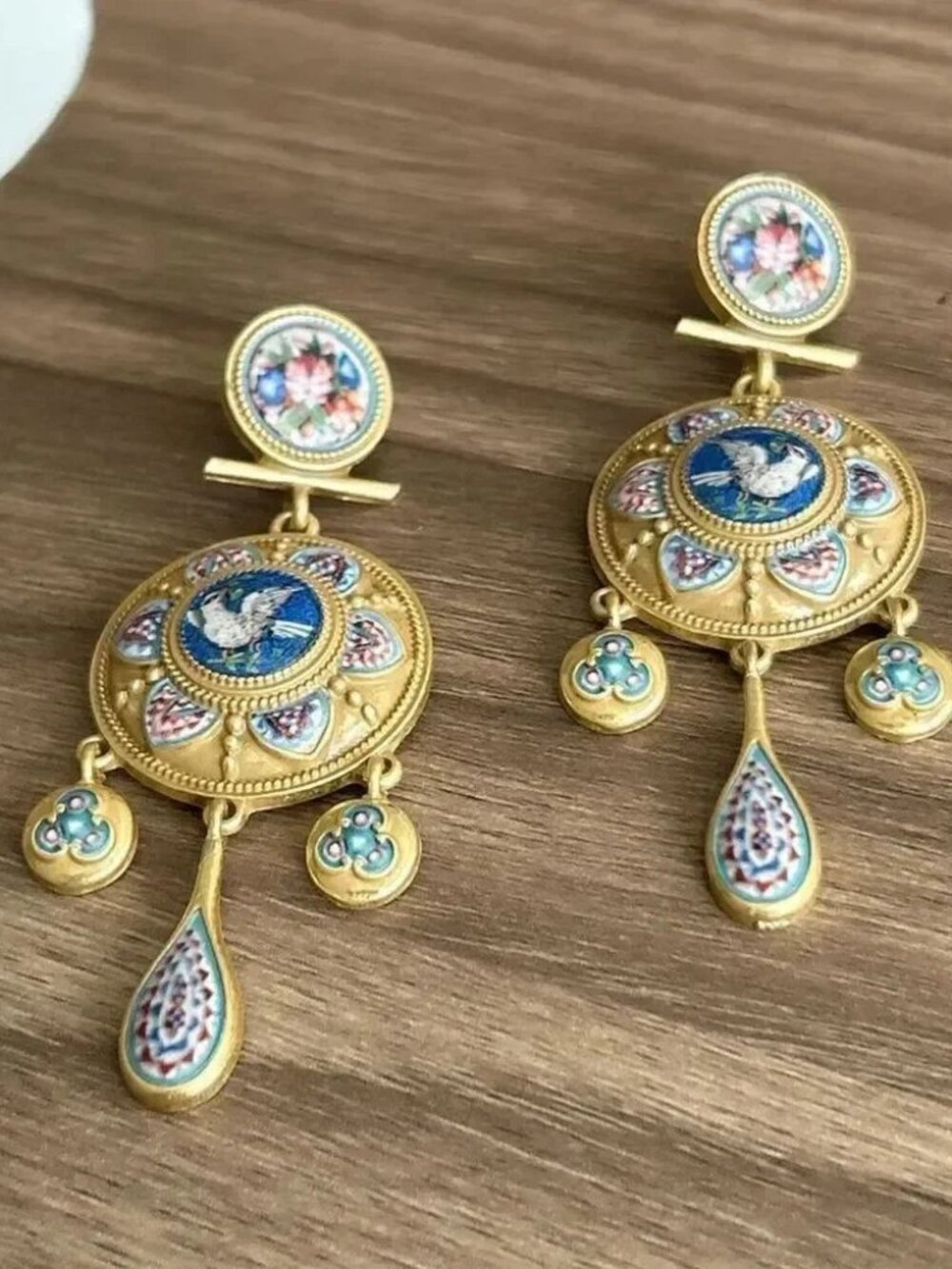 Vintage Dangle Earrings Q471 - Picture 4 of 5